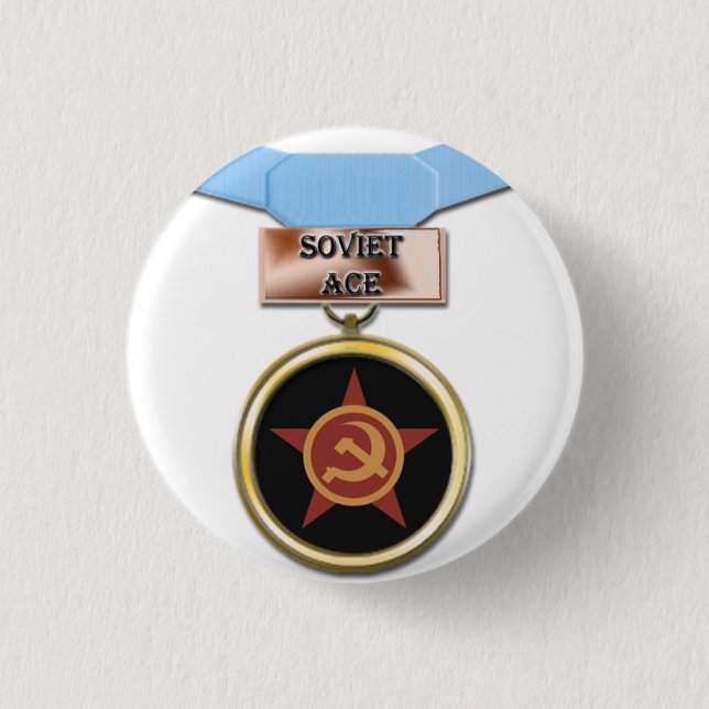 Soviet Ace medal button (Front)