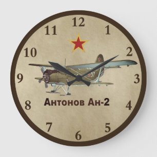 Soviet Antonov AN-2 Airplane Large Clock