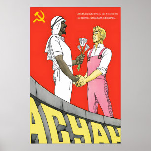 Soviet Arab Friendship Poster – Vintage Propaganda