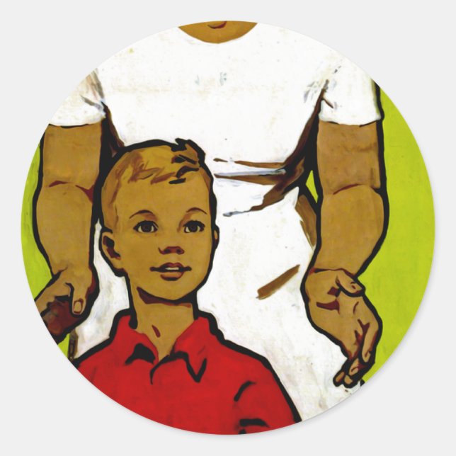 Soviet Family Propaganda Classic Round Sticker (Front)