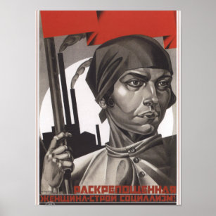 Soviet Gender Equality Propaganda Poster
