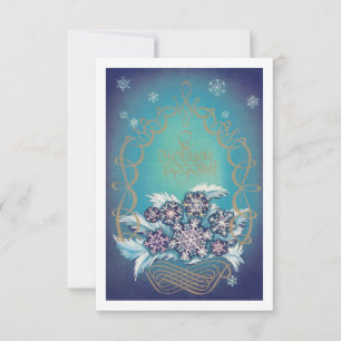 Soviet New Year card with ornament Happy New Year!