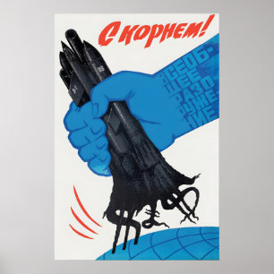 Soviet Propaganda Poster By the root Anti-USA Cold