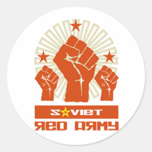 Soviet Red Army 3 Fists Classic Round Sticker