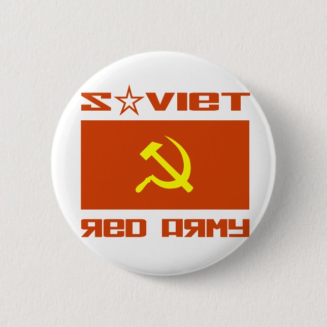 Soviet Red Army Hammer & Sickle 2 Inch Round Button (Front)