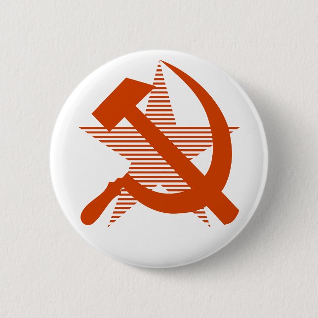 Soviet Red Hammer & Sickle 2 Inch Round Button (Front)