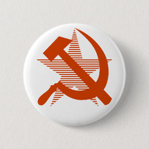 Soviet Red Hammer & Sickle 2 Inch Round Button