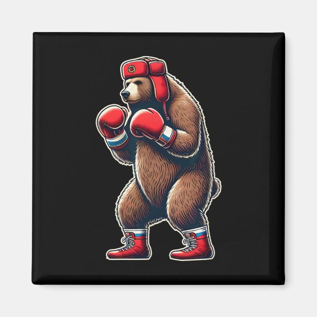 Soviet Russian Boxing Bear  Magnet (Front)