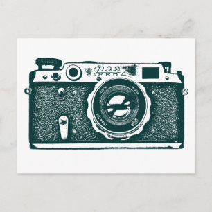 Soviet Russian Camera - Dark Green Postcard
