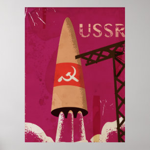 Soviet Space Program USSR Vintage Poster