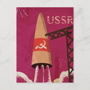 Soviet Space Program USSR Vintage Poster Postcard