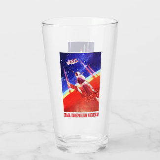 Soviet Space propaganda beer glass
