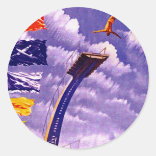 Soviet Sport Propaganda Classic Round Sticker