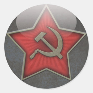 Soviet Star Hammer and Sickle Classic Round Sticker