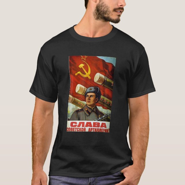 Soviet T Shirt USSR Propaganda Vintage Poster Arti (Front)