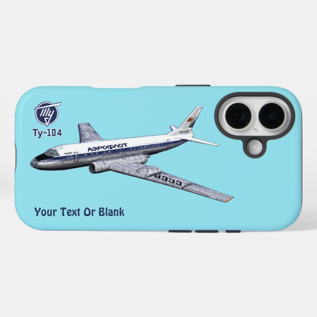 Soviet Tupolev (Туполев) Tu-104 Airliner Case-Mate iPhone Case (Back (Horizontal))