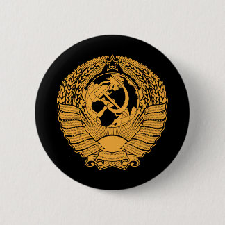Soviet Union Coat of Arms Wreath Vintage Russian 2 Inch Round Button