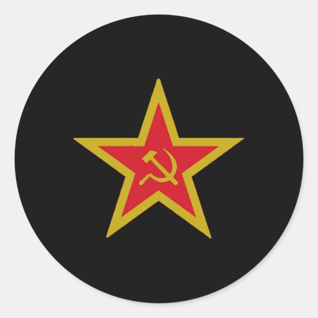 Soviet Union Communist Star Flag Classic Round Sticker (Front)