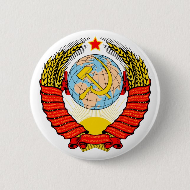 Soviet Union Emblem with CCCP 2 Inch Round Button (Front)