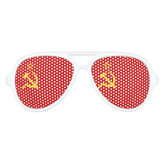 Soviet Union Flag Aviator Sunglasses (Front)