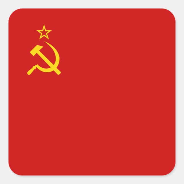 Soviet Union Flag Square Sticker (Front)