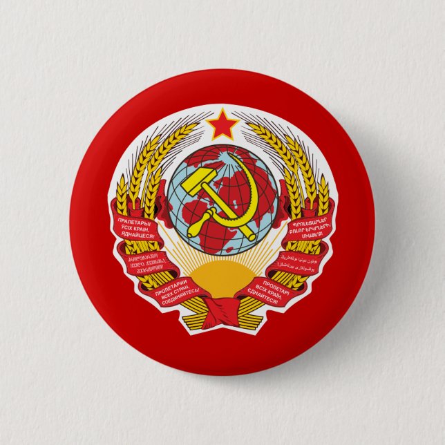 Soviet Union Hammer And Sickle 2 Inch Round Button (Front)
