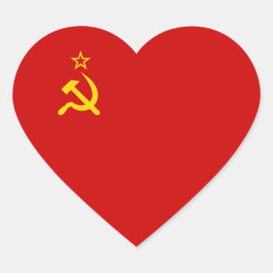 Soviet Union/USSR/CCCP Heart Flag Sticker