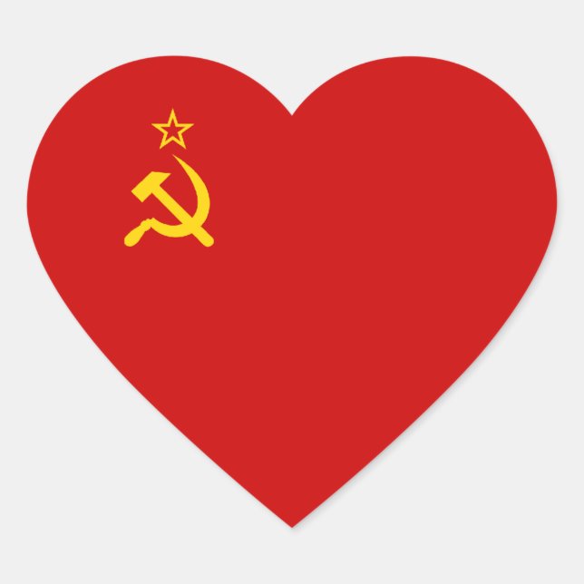 Soviet Union/USSR/CCCP Heart Flag Sticker (Front)