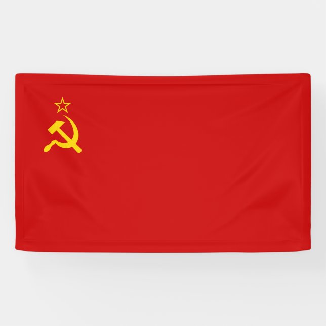 Soviet Union (USSR) (Communist Hammer and Sickle) Banner (Horizontal)