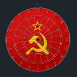 Soviet Union (USSR) (Communist Hammer and Sickle) Dartboard<br><div class="desc">Design features the national flag of the USSR (Union of Soviet Socialist Republics), otherwise known as the Soviet Union. It features a golden hammer and sickle (which serve to symbolize the enduring alliance of the working class and the peasantry) on top of a red flag. This design would make a...</div>
