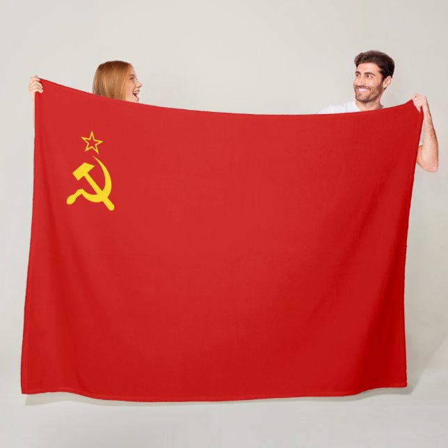Soviet Union (USSR) (Communist Hammer and Sickle) Fleece Blanket (In Situ)