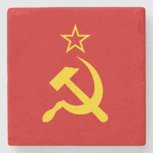 Soviet Union (USSR) (Communist Hammer and Sickle) Stone Coaster