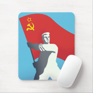 Soviet Union Worker Vintage Art print. Mouse Pad