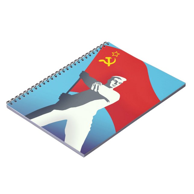 Soviet Union Worker Vintage Art print. Notebook (Left Side)