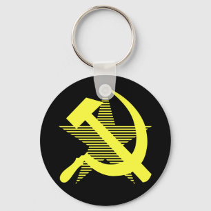 Soviet Yellow Hammer & Sickle Keychain