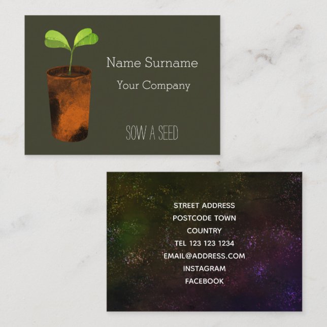 Sow a seed business card (Front/Back)