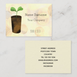 Sow a seed business card