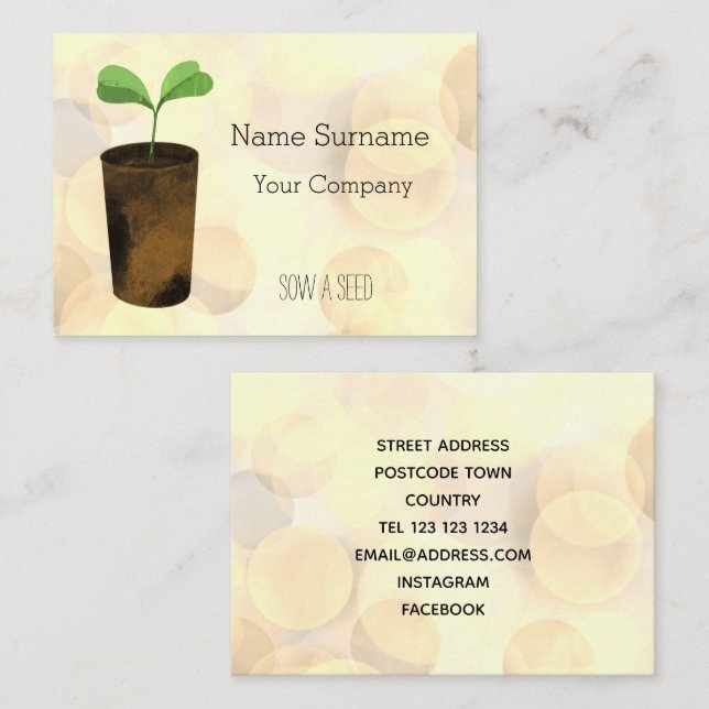 Sow a seed business card (Front/Back)