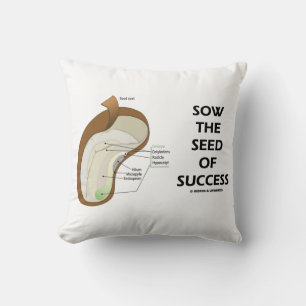 Sow The Seed Of Success (Seed Anatomy Humour) Throw Pillow