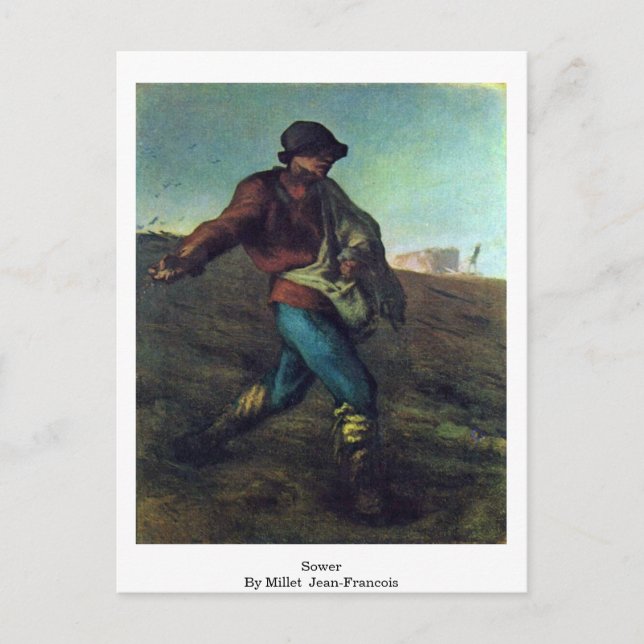 Sower By Millet (Ii), Jean-Francois Postcard (Front)