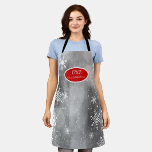 Sowflakes Grey Holiday  Apron