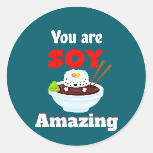 Soy amazing Kawaii Sushi Classic Round Sticker