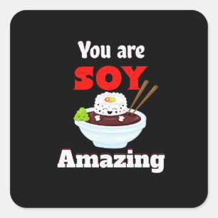Soy amazing Kawaii Sushi Square Sticker