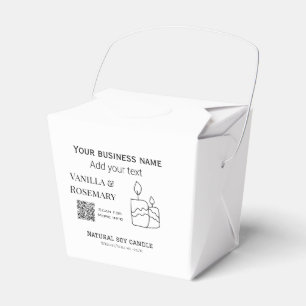Soy candle business add q r code business name tex favor box