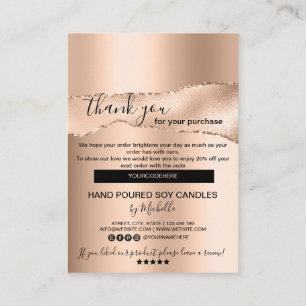 Soy Candle Care Card Carte de remerciements Ajoute