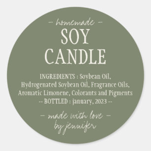 Soy Candle Ingredients Classic Round Sticker