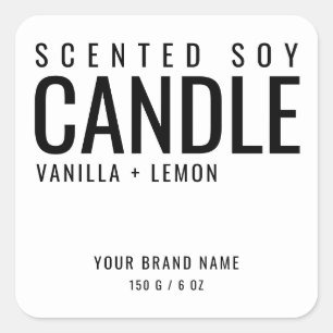 Soy candle packaging cosmetic white label