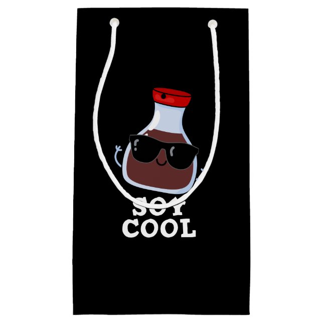 Soy Cool Funny Soy Sauce Pun Dark BG Small Gift Bag (Front)