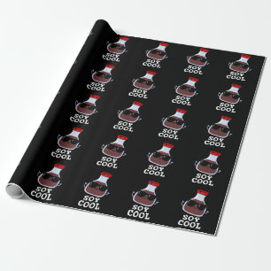Soy Cool Funny Soy Sauce Pun Dark BG Wrapping Paper