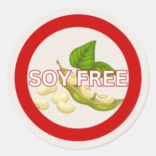 Soy Free Food Allergy Alert Classic Sticker